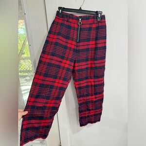 Princess Polly Red Plaid Pants